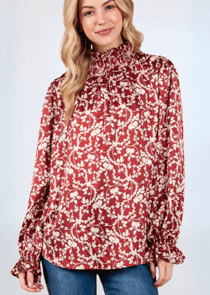 Hannah Top Smocked Neck Top