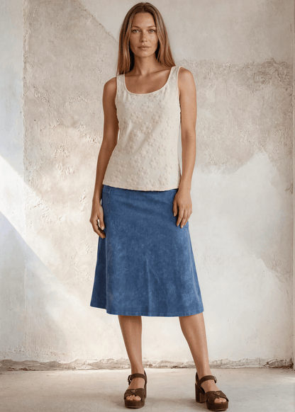 Daisy Embossed Tank Top in Cream