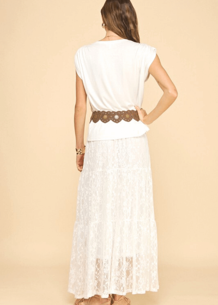 Emily Off White Lace Maxi Skirt