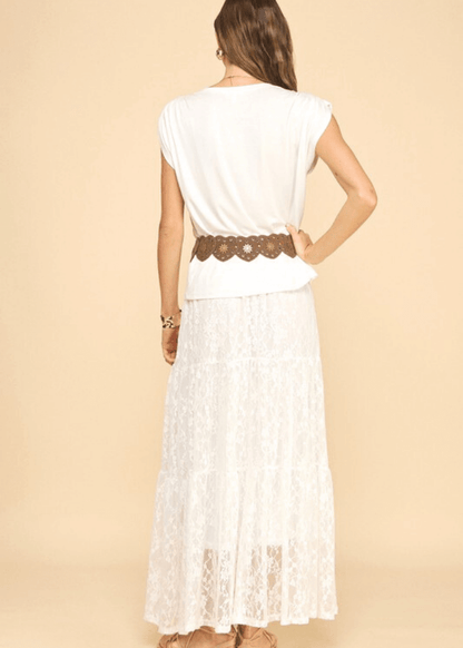 Emily Off White Lace Maxi Skirt