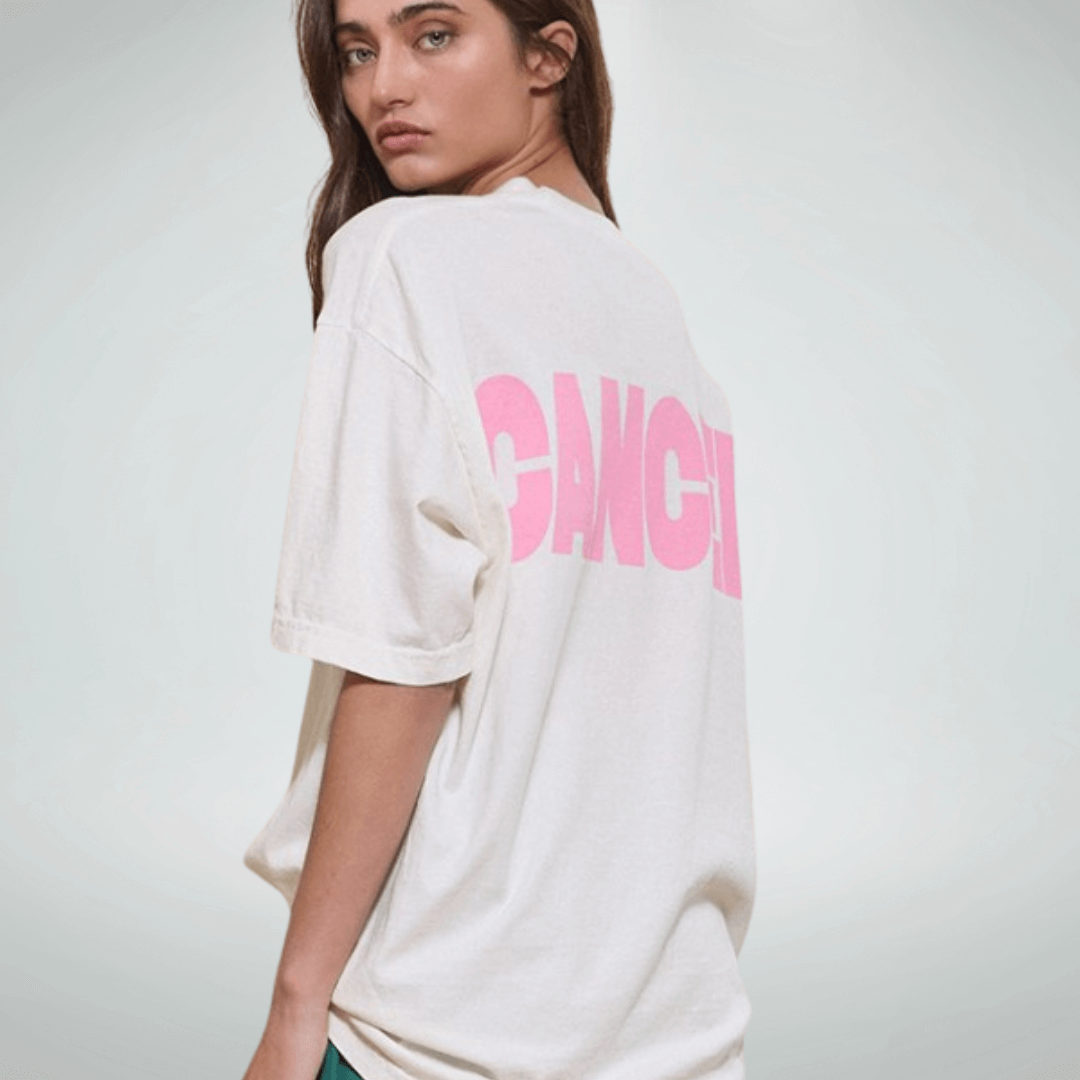 "FCK CANCER" Graphic Oversized Cotton T-Shirt CLEARANCE FINAL SALE