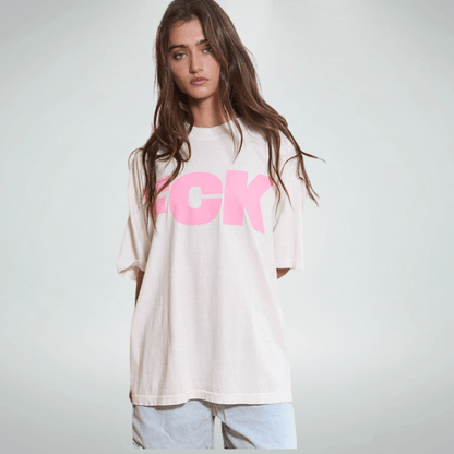 "FCK CANCER" Graphic Oversized Cotton T-Shirt CLEARANCE FINAL SALE