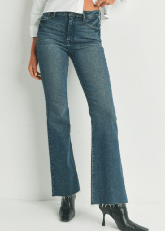 The Fall Flare Denim Jeans in Dark Denim Made in USA