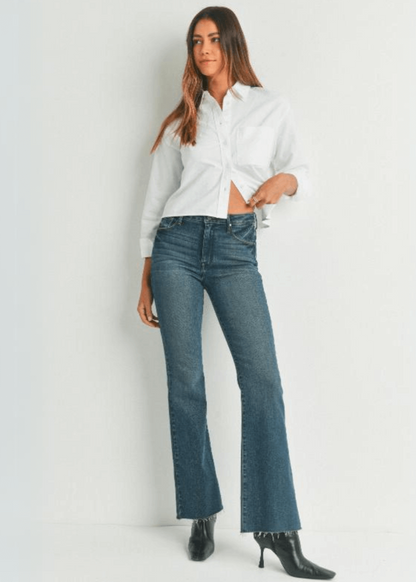 The Fall Flare Denim Jeans in Dark Denim Made in USA