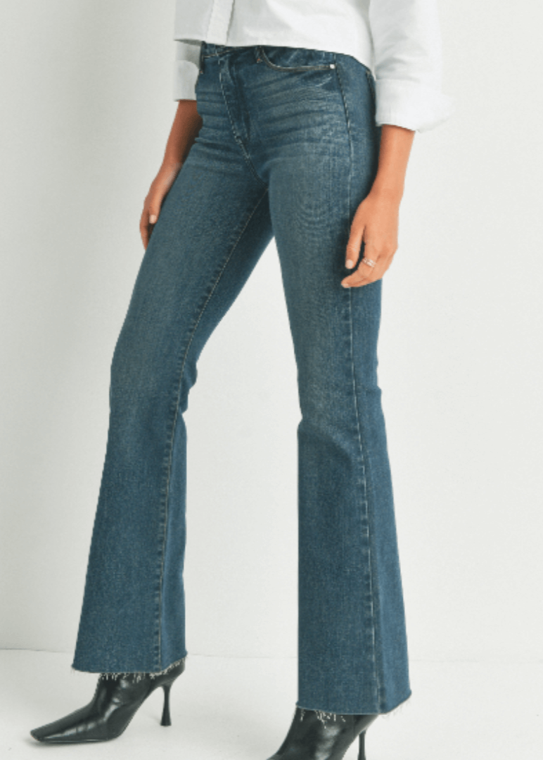 The Fall Flare Denim Jeans in Dark Denim Made in USA