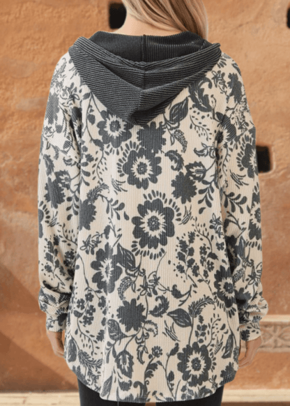 Elise Floral Ribbed Knit Shacket