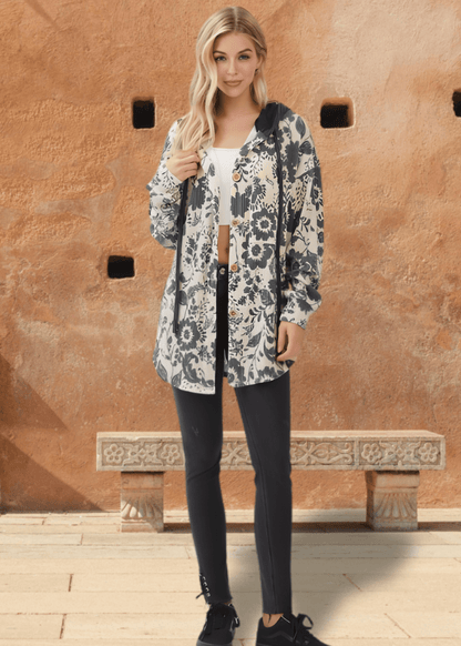 Elise Floral Ribbed Knit Shacket