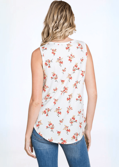 Floral Super Soft Tank Top Made in USA