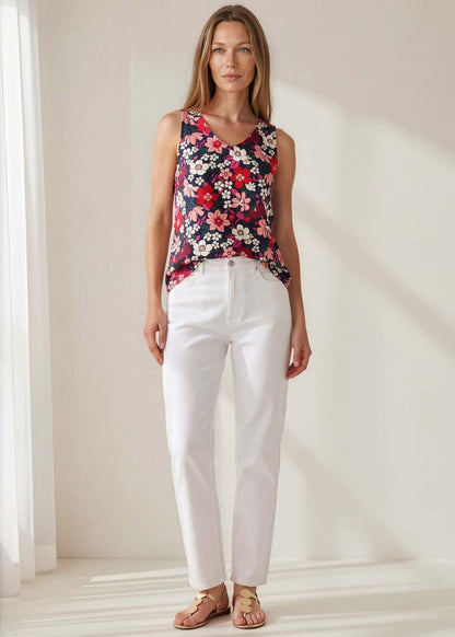 Vivi Vibrant Floral V-Neck Top