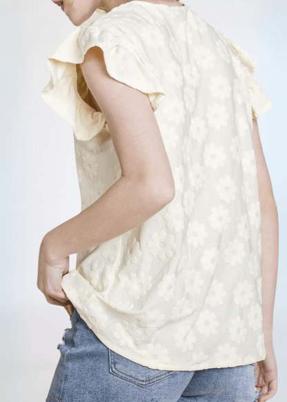Adorable Daisies Textured Top CLEARANCE FINAL SALE