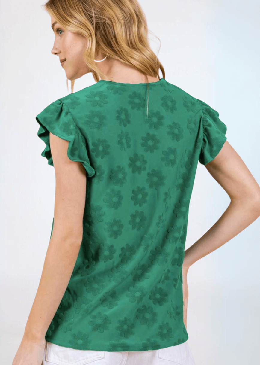 Adorable Daisies Textured Top CLEARANCE FINAL SALE