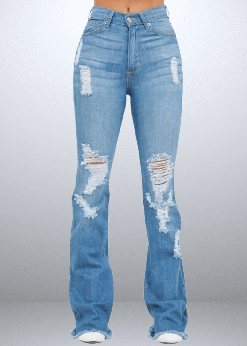 Cora Bootcut Distressed Jeans