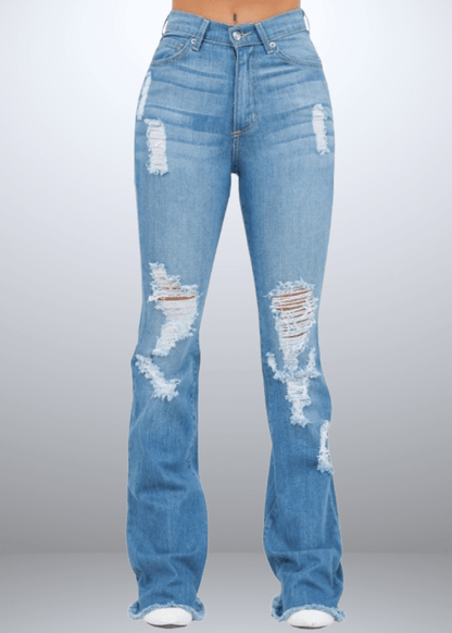 Cora Bootcut Distressed Jeans
