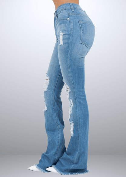 Cora Bootcut Distressed Jeans