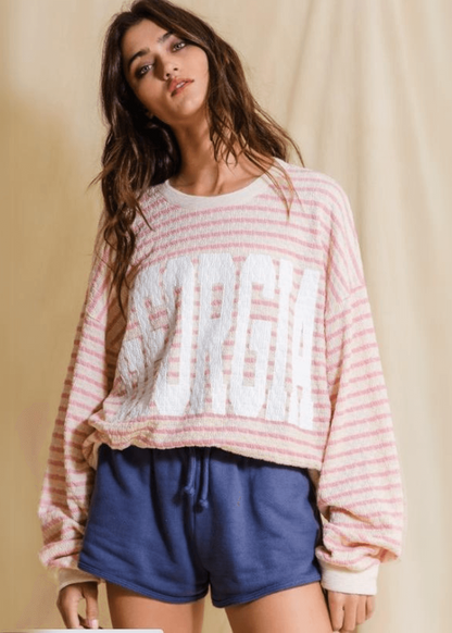 Graphic "GEORGIA" Oversized Sweatshirt Made in USA