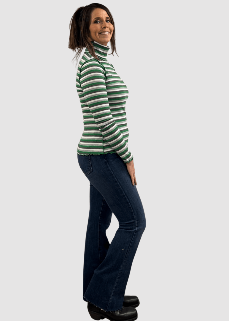 Lettuce Marrow Stitch Stripe Turtleneck CLEARANCE FINAL SALE