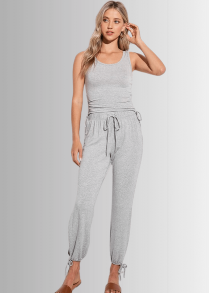 Tank and Jogger 2 Piece Set in Gray- CLEARANCE FINAL SALE