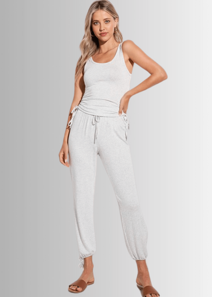 Tank and Jogger 2 Piece Set in Gray- CLEARANCE FINAL SALE