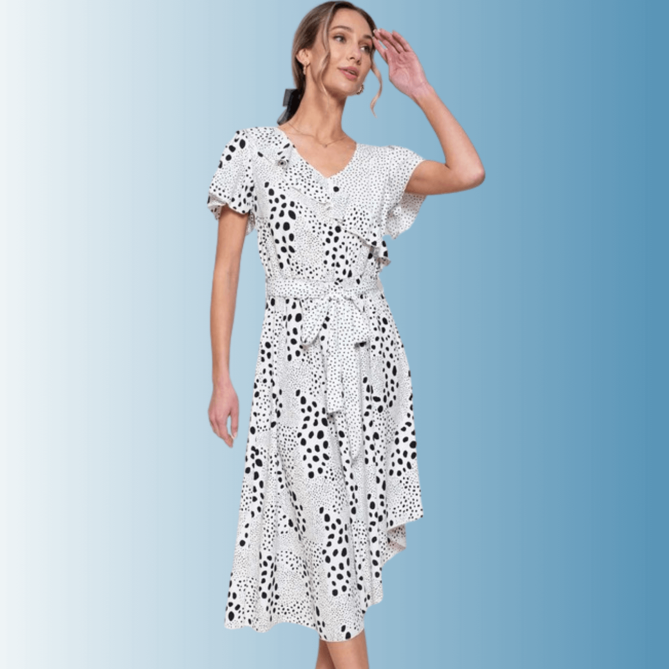 Feminine & Unique Polka Dot Dress CLEARANCE FINAL SALE