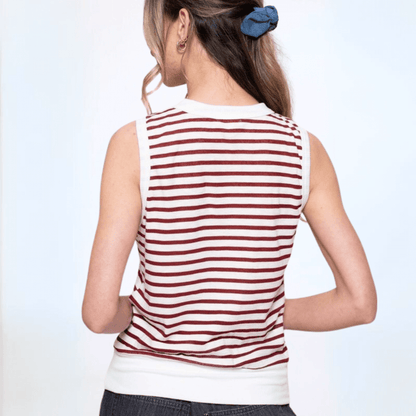 Light & Lux Semi Sheer Striped Tank CLEARANCE FINAL SALE