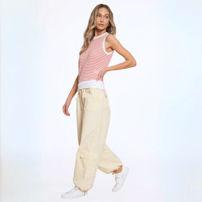 Light & Lux Semi Sheer Striped Tank CLEARANCE FINAL SALE