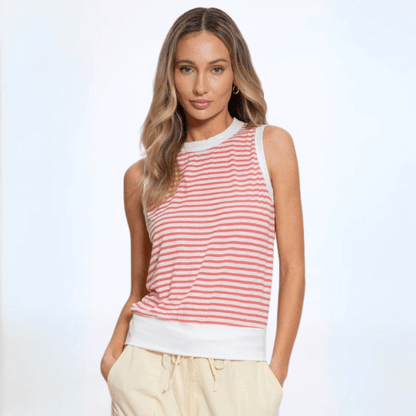 Light & Lux Semi Sheer Striped Tank CLEARANCE FINAL SALE