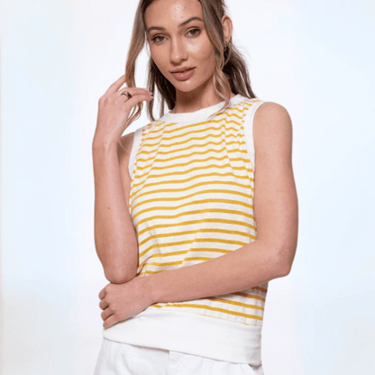 Light & Lux Semi Sheer Striped Tank CLEARANCE FINAL SALE
