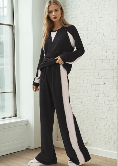 Hailey Rib Knit Color Block Pullover