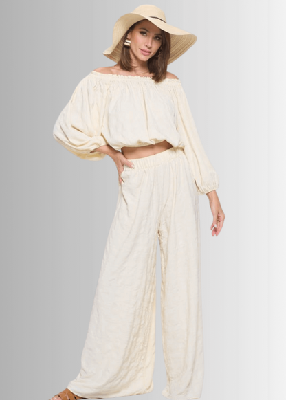 Hamptons Textured Cropped Top CLEARANCE FINAL SALE
