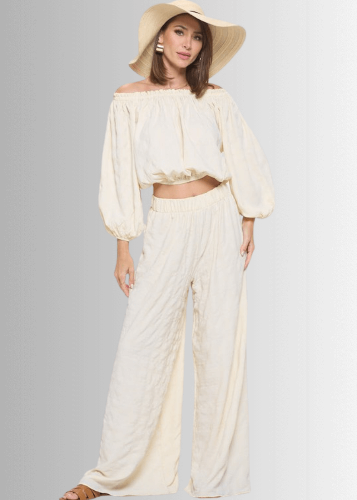 Hamptons Textured Palazzo Pants CLEARANCE FINAL SALE