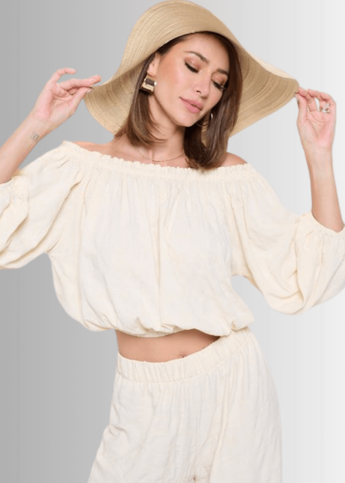 Hamptons Textured Cropped Top CLEARANCE FINAL SALE