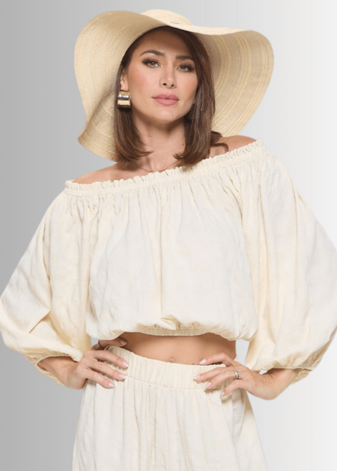 Hamptons Textured Cropped Top CLEARANCE FINAL SALE