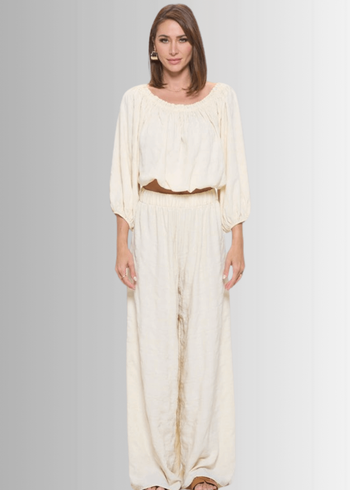 Hamptons Textured Palazzo Pants CLEARANCE FINAL SALE