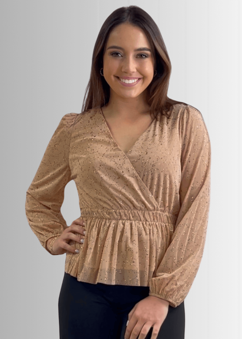 High Class Peplum Glitter Top
