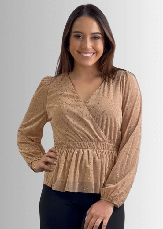 High Class Peplum Glitter Top