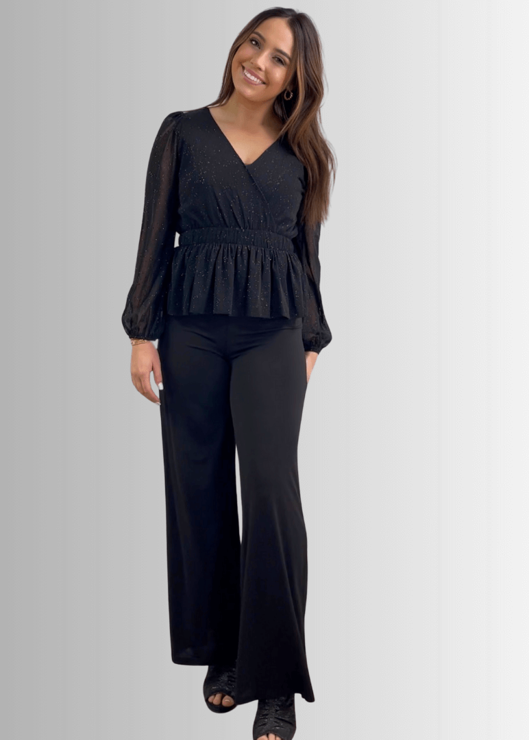 High Class Peplum Glitter Top Made in USA