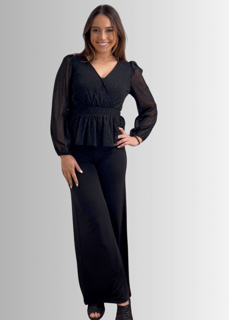High Class Peplum Glitter Top Made in USA
