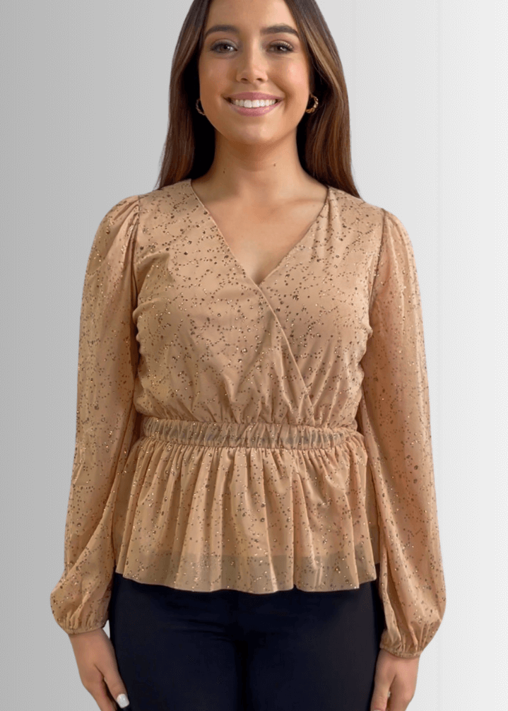 High Class Peplum Glitter Top Made in USA