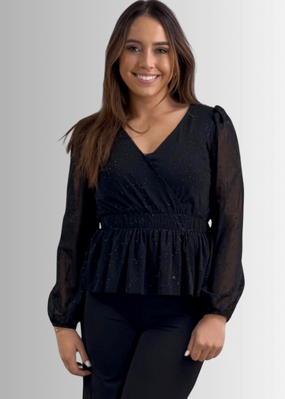High Class Peplum Glitter Top Made in USA