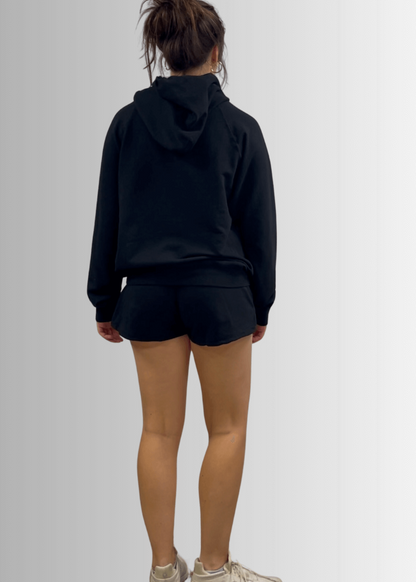 Celeste French Terry Hoodie in Black Made in USA