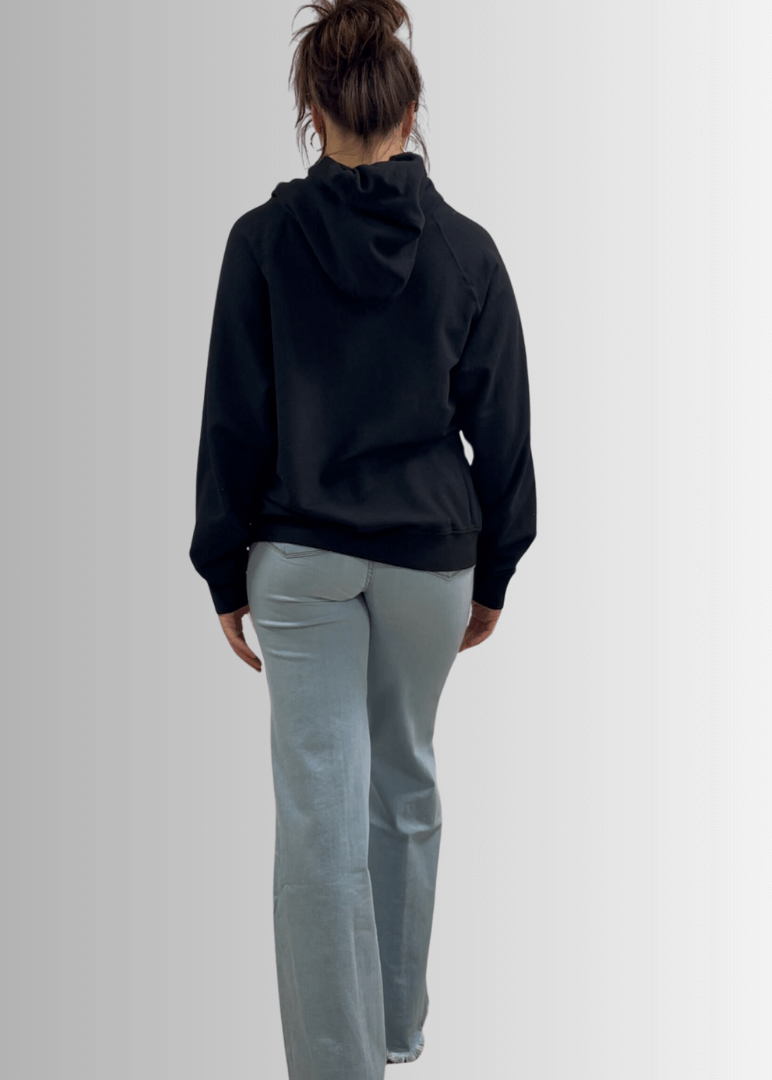 Celeste French Terry Hoodie in Black Made in USA