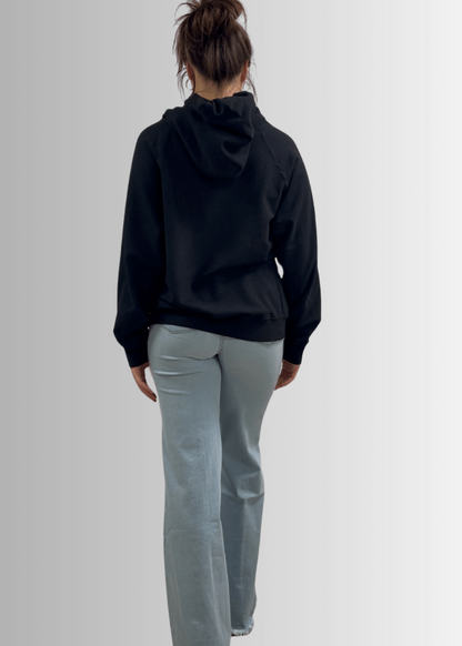 Celeste French Terry Hoodie in Black Made in USA