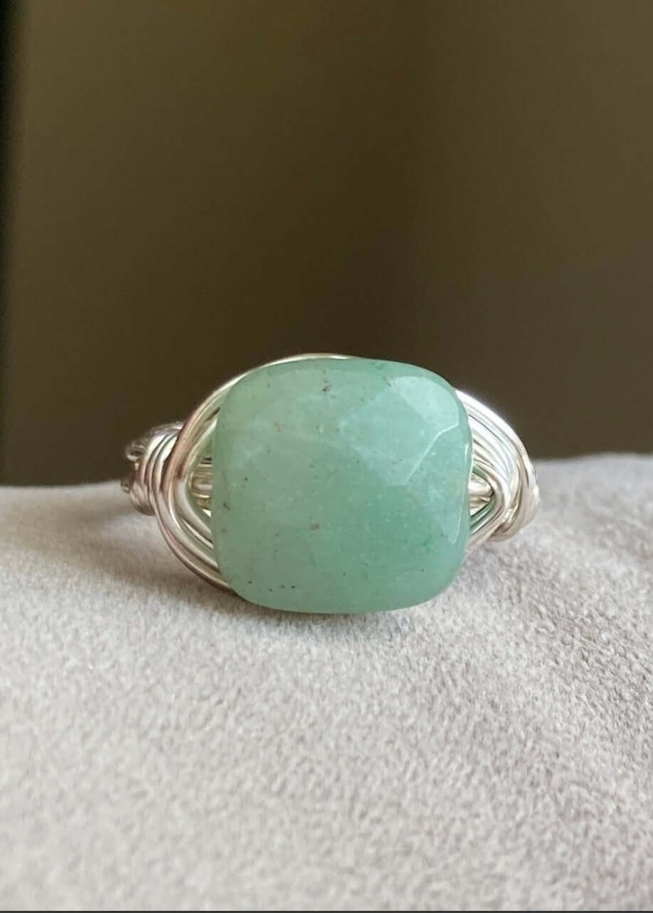 Aventurine Green Local Artisan Ring Made in USA
