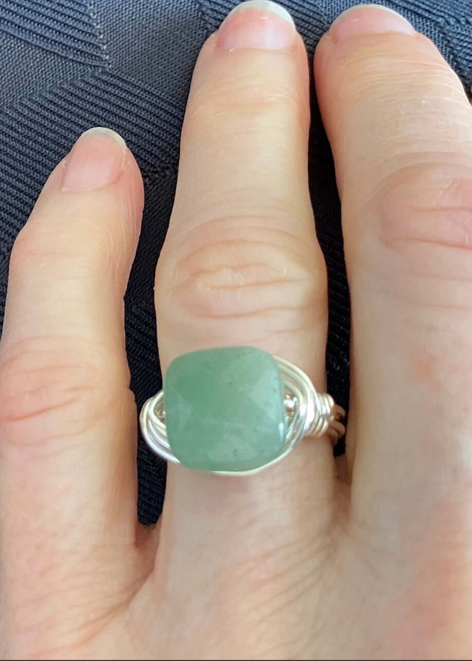 Aventurine Green Local Artisan Ring Made in USA