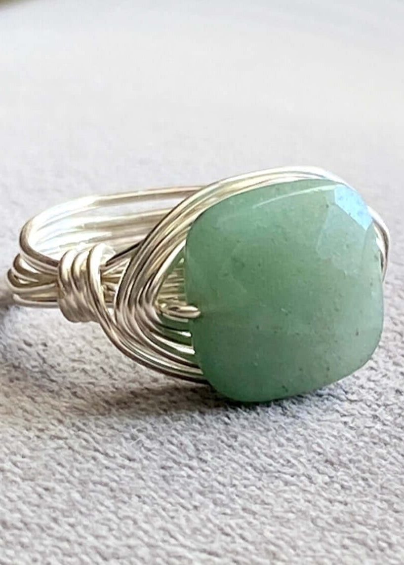 Aventurine Green Local Artisan Ring Made in USA