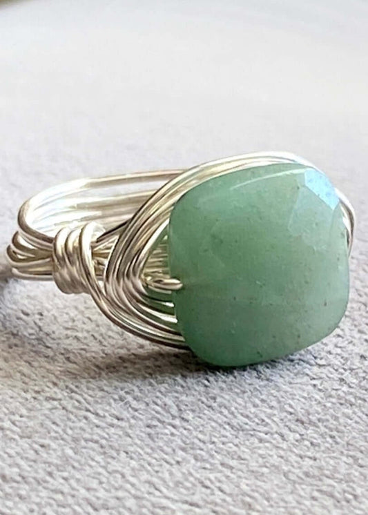 Aventurine Green Local Artisan Ring Made in USA