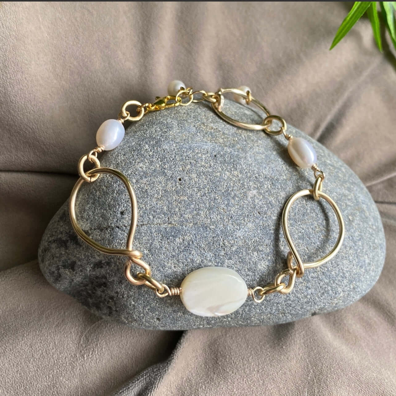 Mother of Pearl Eternity Bracelet Handmade in USA