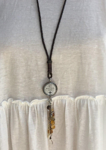 Vintage Bicycle Long Drop Necklace Made in USA