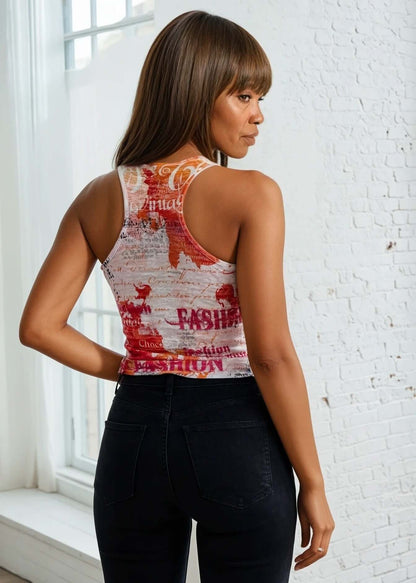 Fashion Printed Racer Back Tank - CLEARANCE FINAL SALE