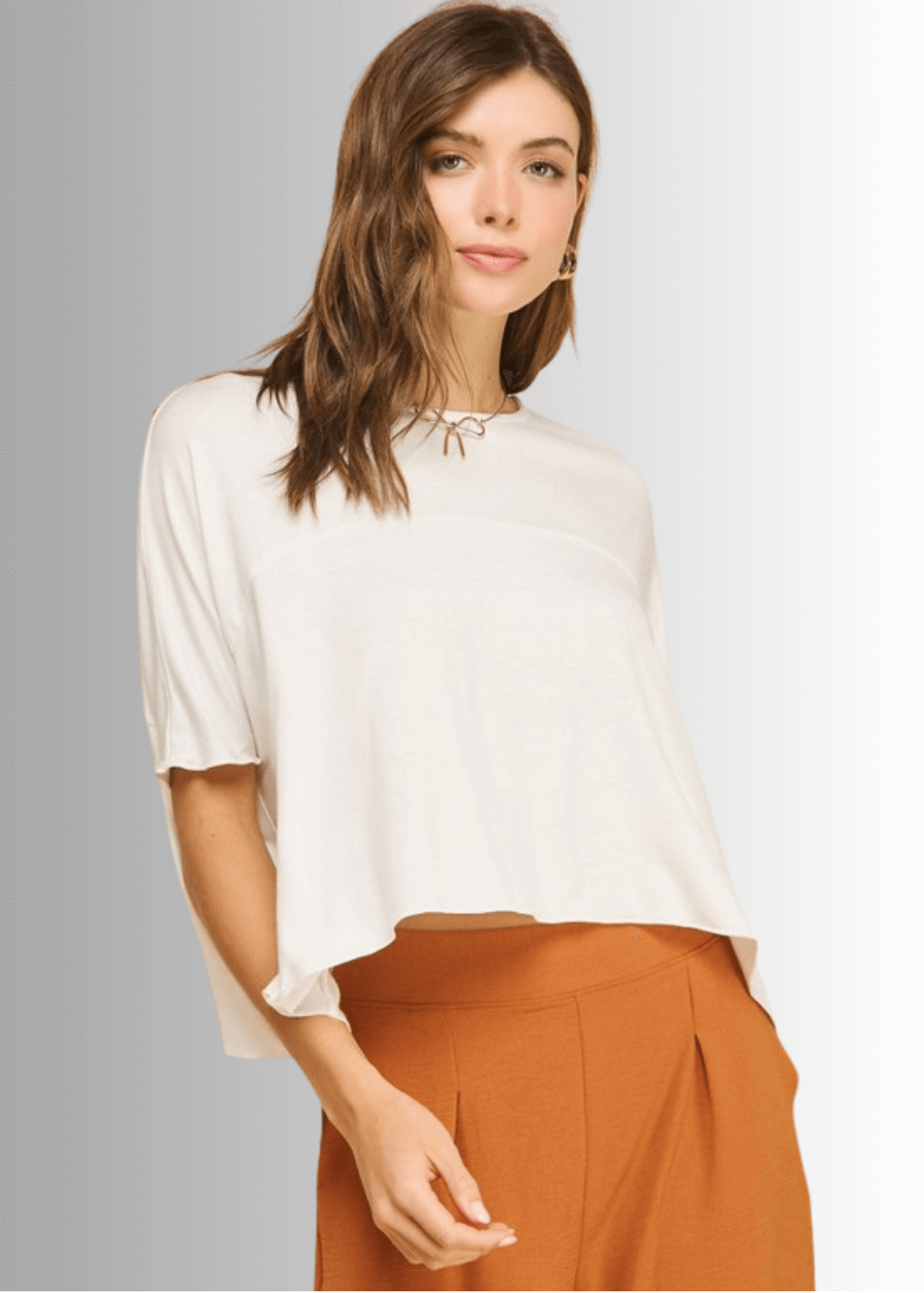 Sedona Lightweight Cropped Length Top - Off White